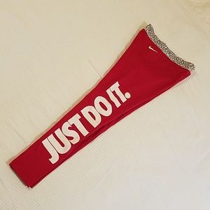 Nike Pro Warm Tights Berry & White Med JUST DO IT